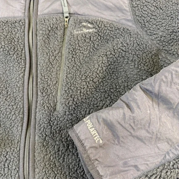L.L.Bean‎ Gray Fleece Full Zip Jacket women's Polartec LRG. Comfort, sporty warm - Picture 10 of 16